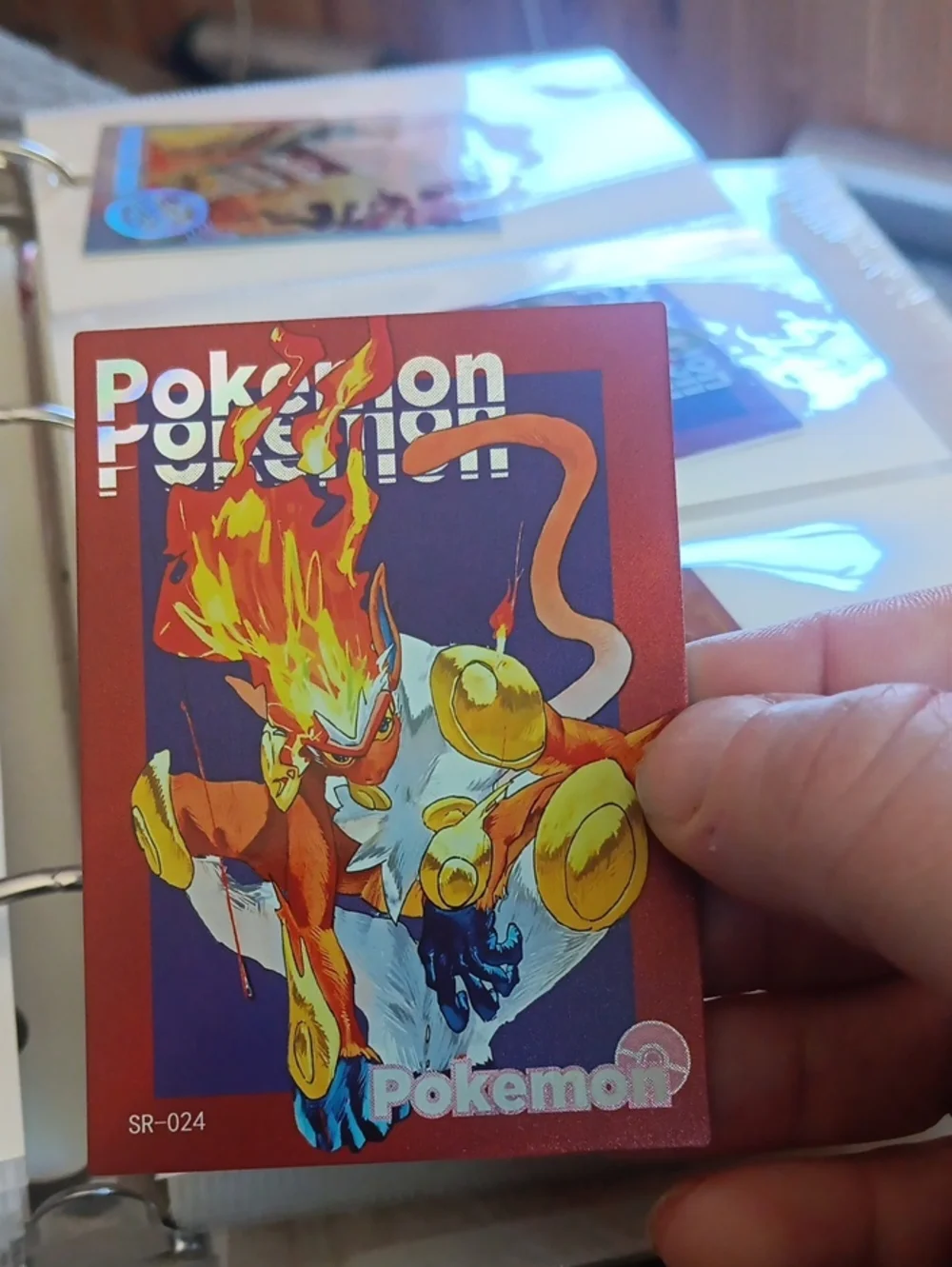 Pokemon Red and Yellow Blaze Card with Purple Background